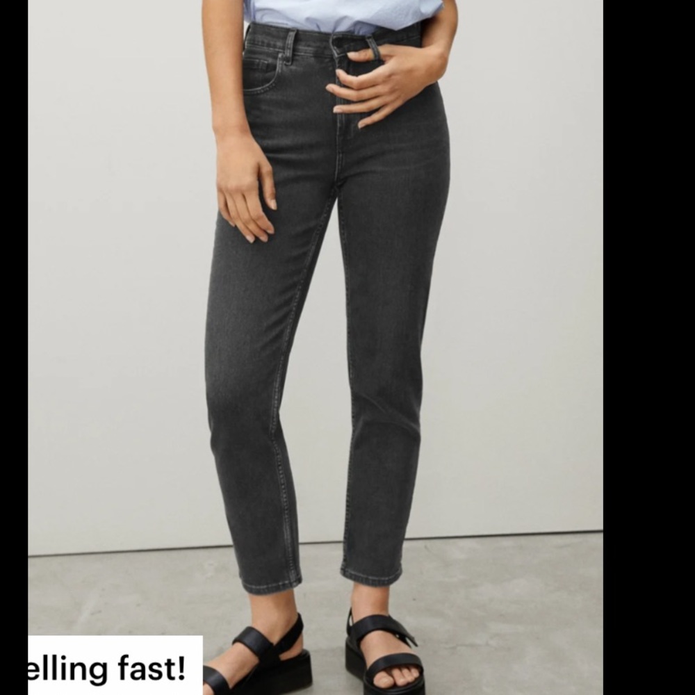 Everlane Black Wash Zip-Up Ankle Jeans